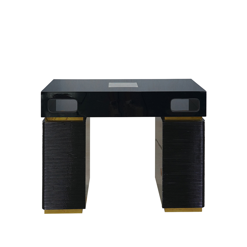 Black & Gold Single Nail Table, Dust Collector _ MT-12-3