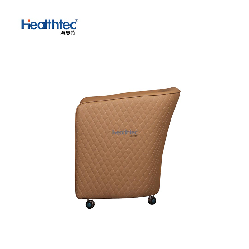 Brown Upholstered Armrest Salon Guest Chair _ HT025-5