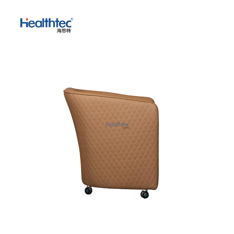 Brown Upholstered Armrest Salon Guest Chair _ HT025-7