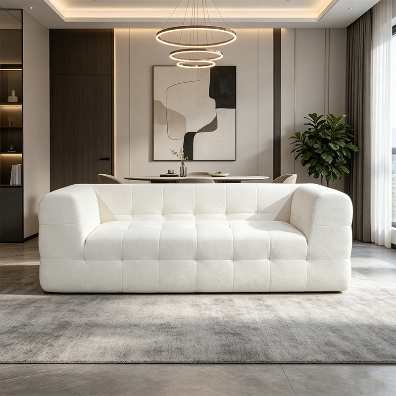 Cube Boucle Modular Compressed Sofa _ Model S01721-1
