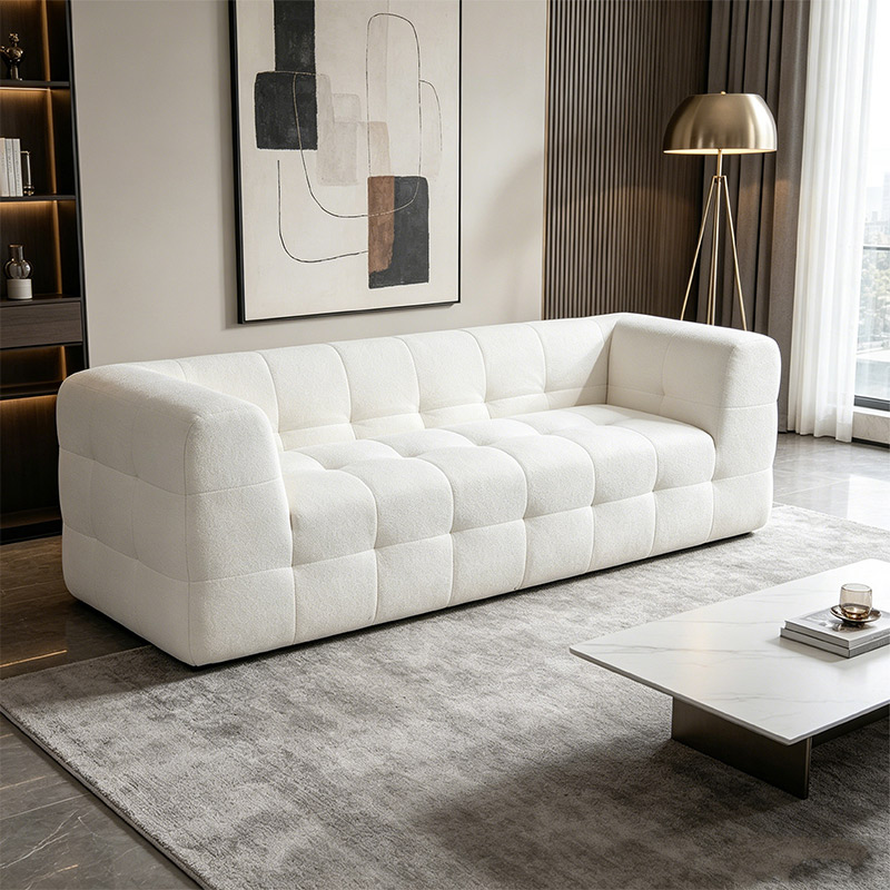 Cube Boucle Modular Compressed Sofa _ Model S01722-2