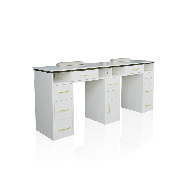 Double Nail Table, Marble Top Option _ MT-49-2