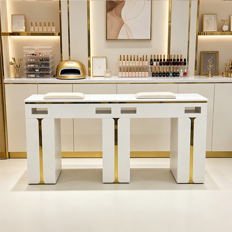 Double Nail Table, Marble Top Option _ MT-49-3