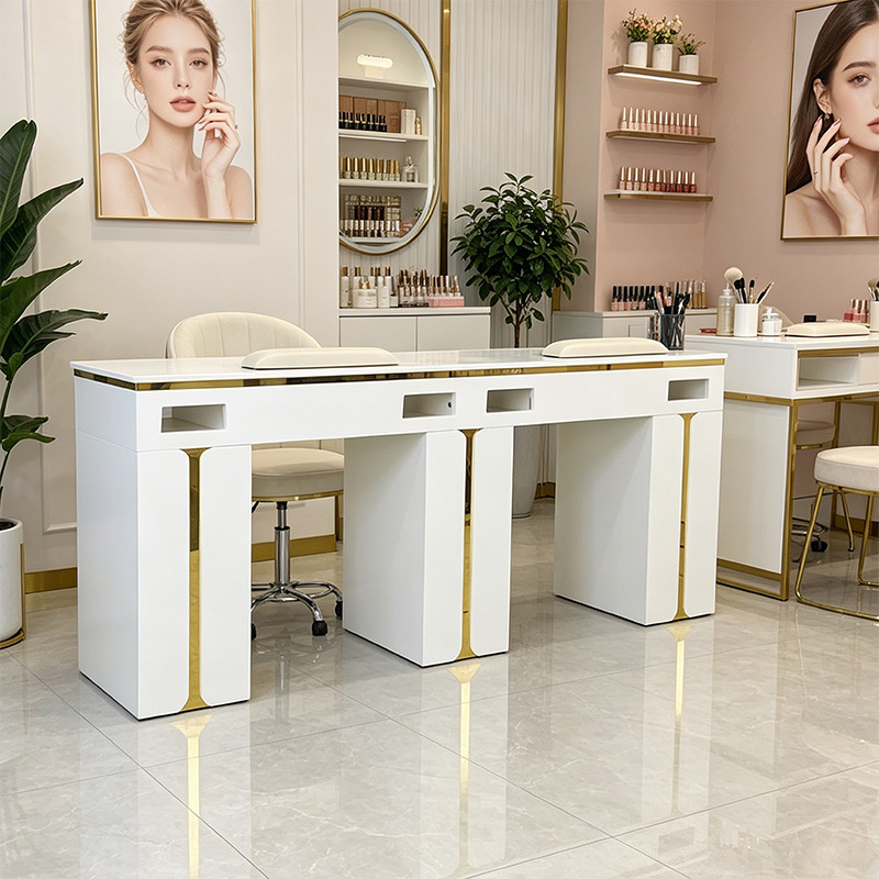 Double Nail Table, Marble Top Option _ MT-49-5