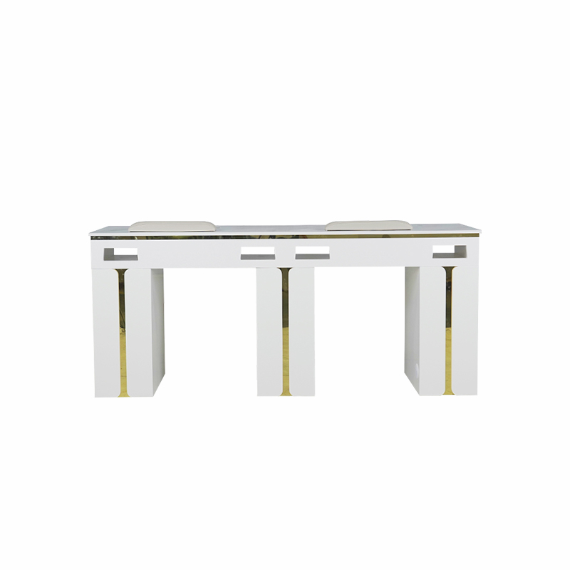 Double Nail Table, Marble Top Option _ MT-49
