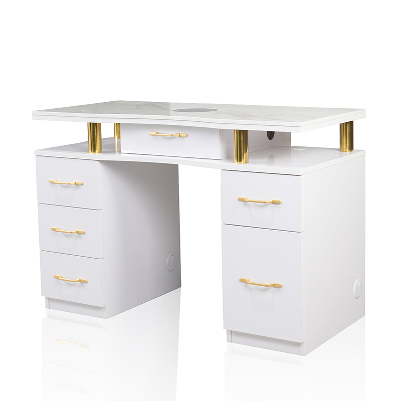 Floating-Top Single Nail Table, Gold Pillars _ MT-54-4