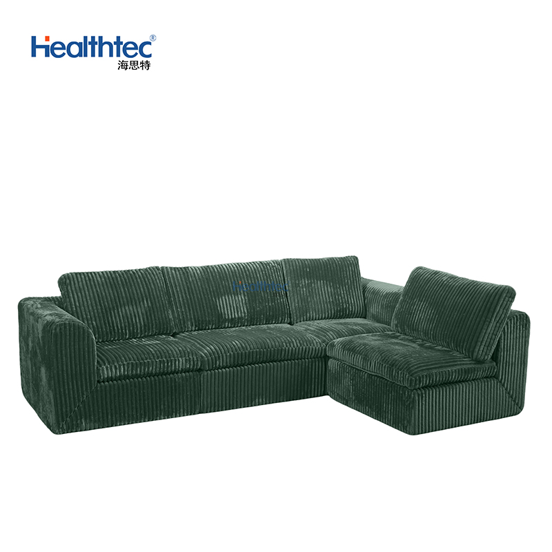 L-Shaped Corduroy Modular Compressed Sofa _ SS0192-1