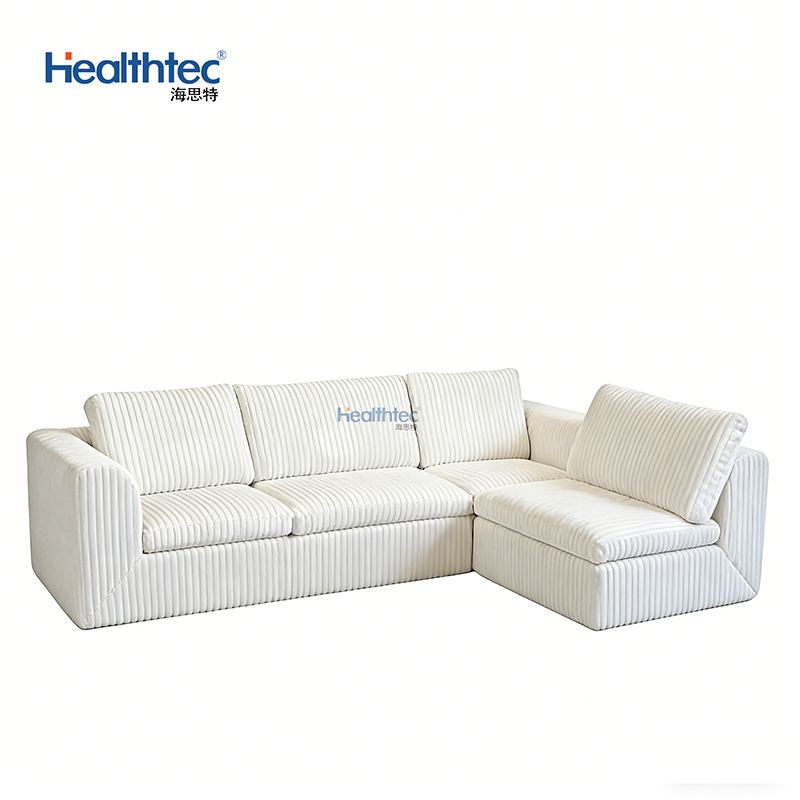 L-Shaped Corduroy Modular Compressed Sofa _ SS0192-3