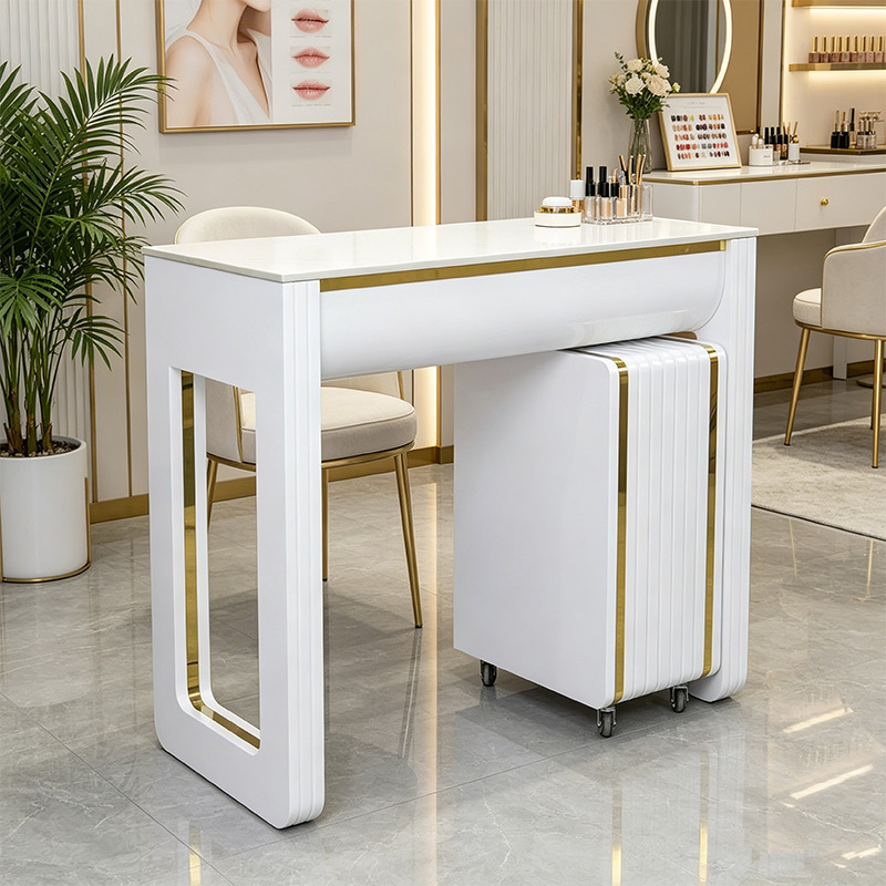 Modern Single Nail Table with Dust Collector _ MT-58