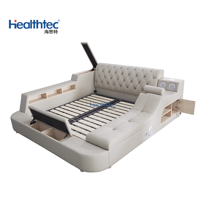 Multifunctional Upholstered Bed, Massage & Storage _ R1320-4