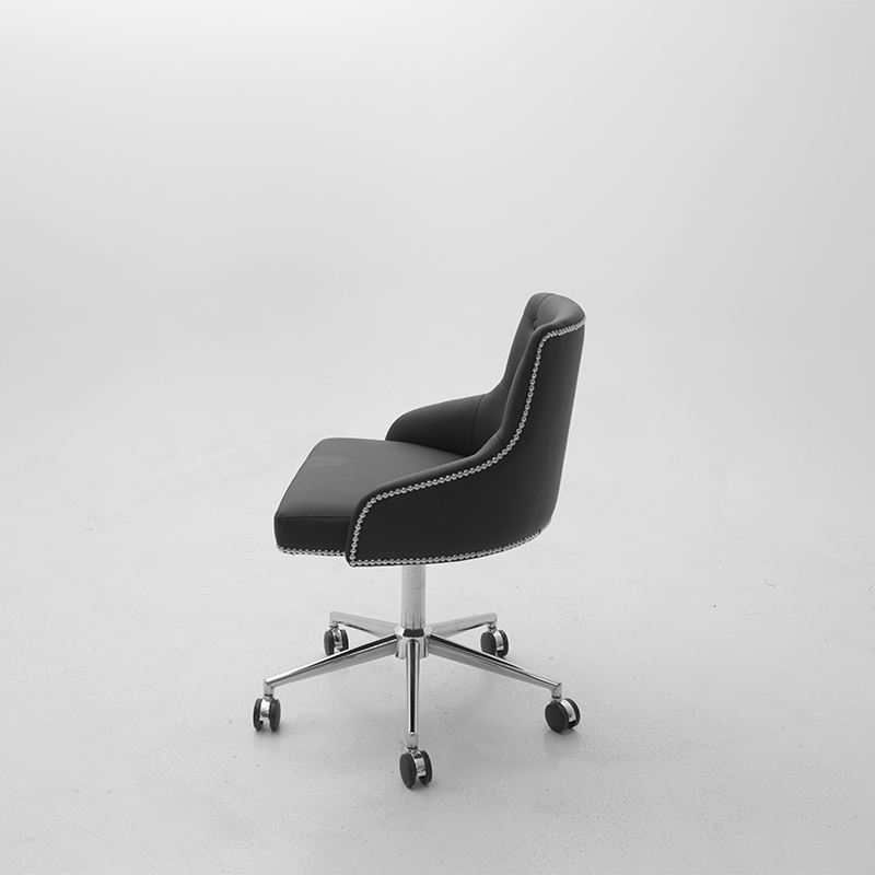 Premium Black Leather Adjustable Salon Stool _ HT049-8