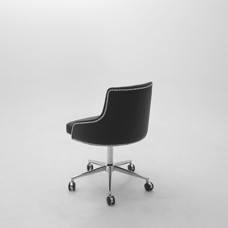 Premium Black Leather Adjustable Salon Stool _ HT049-9