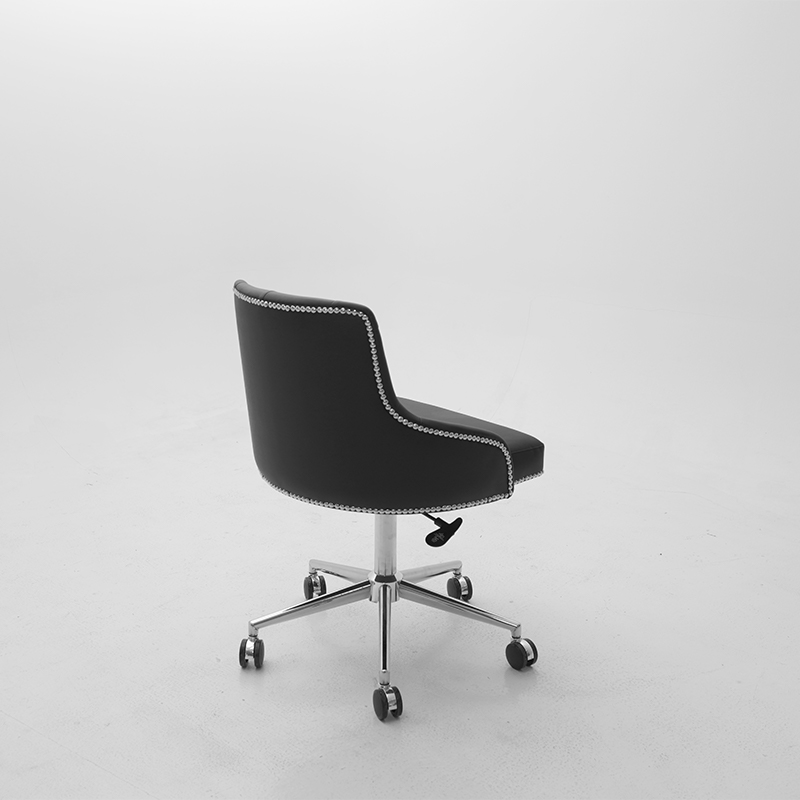 Premium Black Leather Adjustable Salon Stool _ HT049