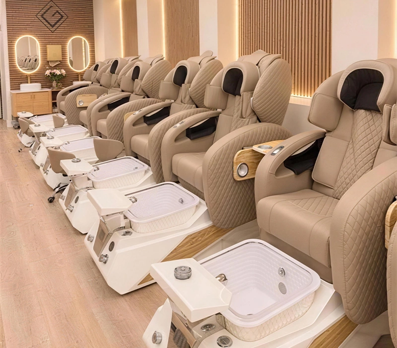 Warm Wood Pedicure Salon Furniture Project